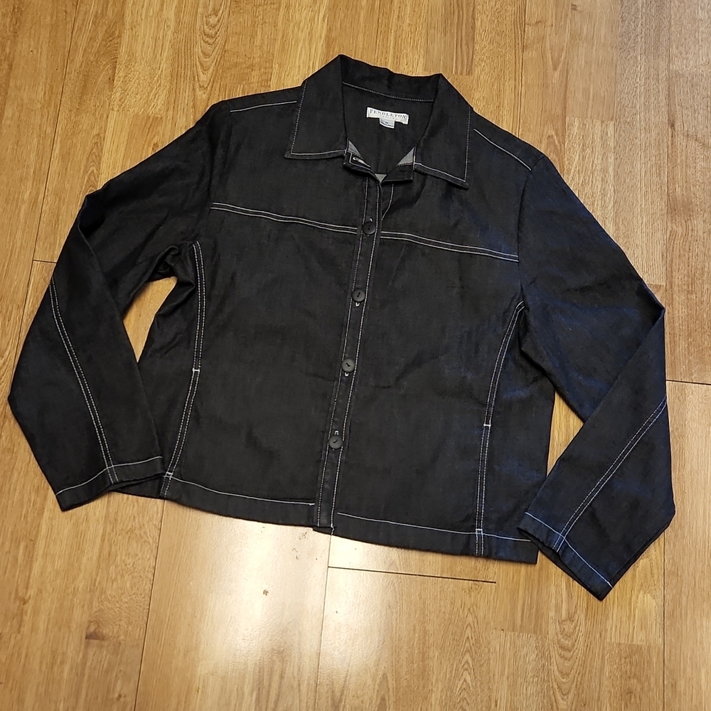 Pendleton black denim blazer sz MP